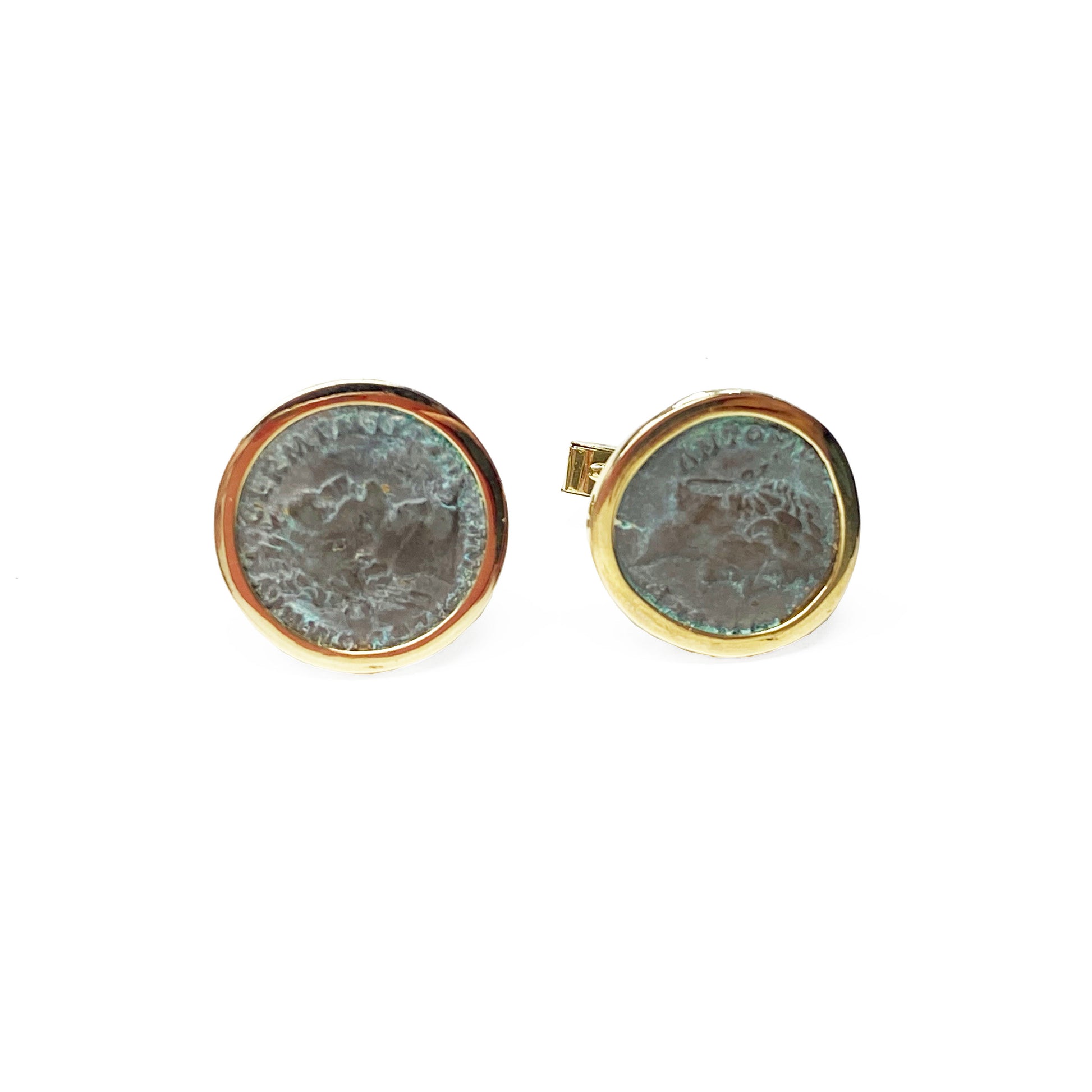 18ky Antique Coin Cufflinks - eklektic jewelry studio