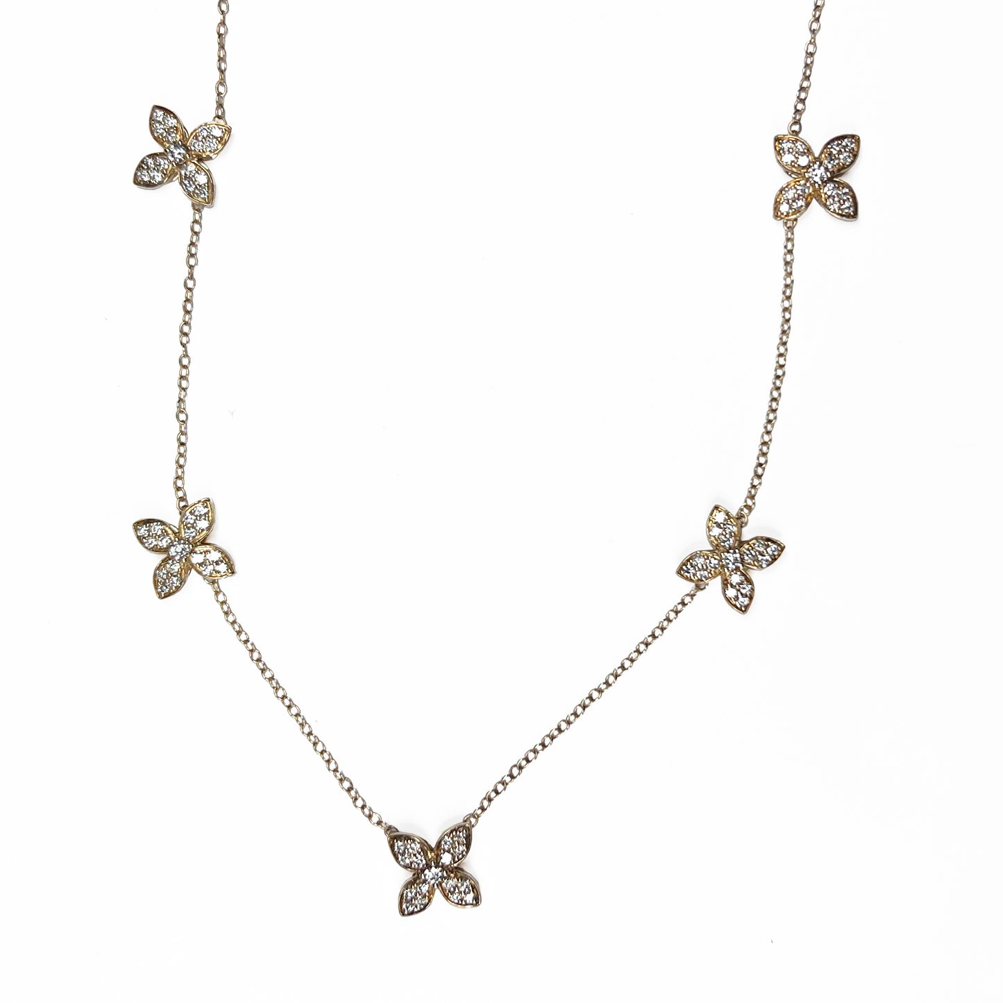 14ky Diamond Flower Necklace