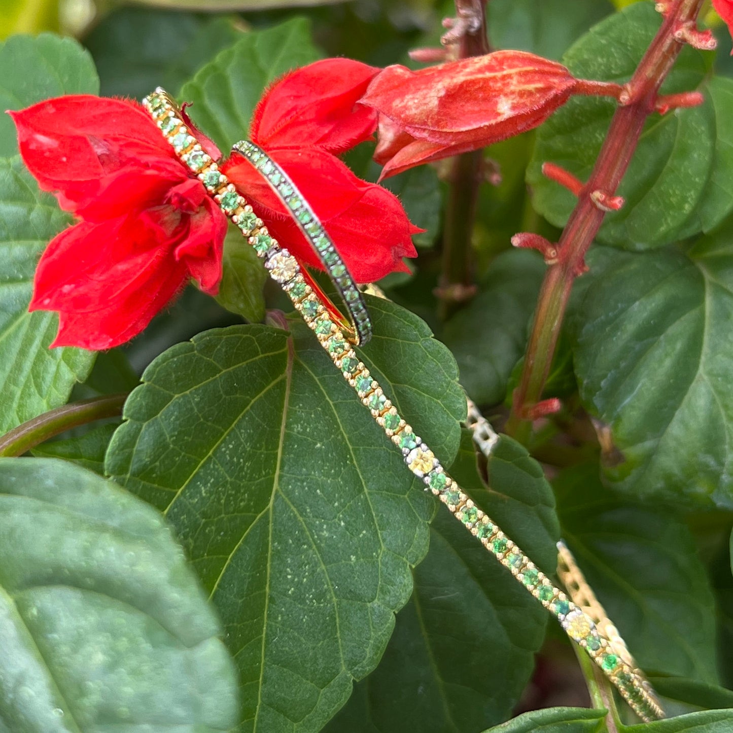 18ky Emeralds Tennis Bracelet