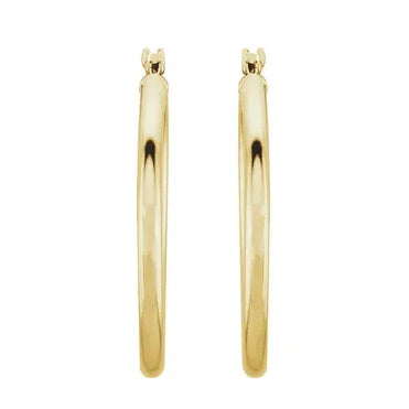 14K Gold Tube Hoop Earrings - eklektic jewelry studio