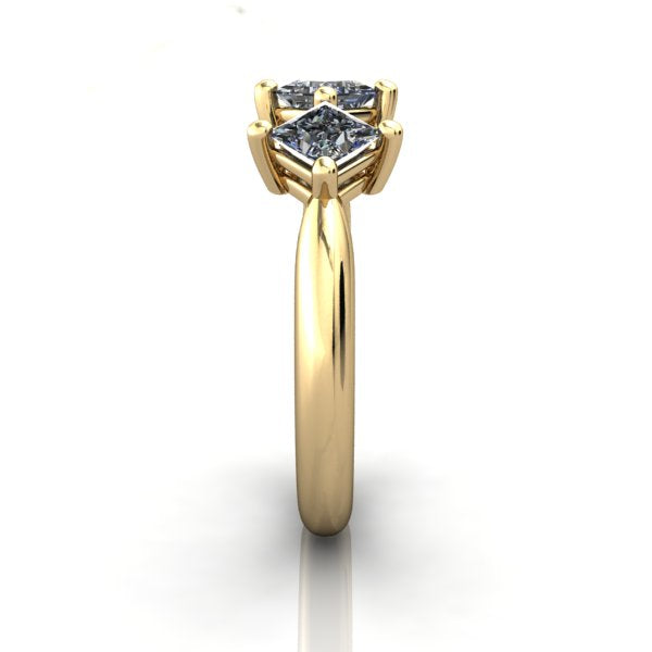 Three Princess Cut Diamonds Band - eklektic jewelry studio