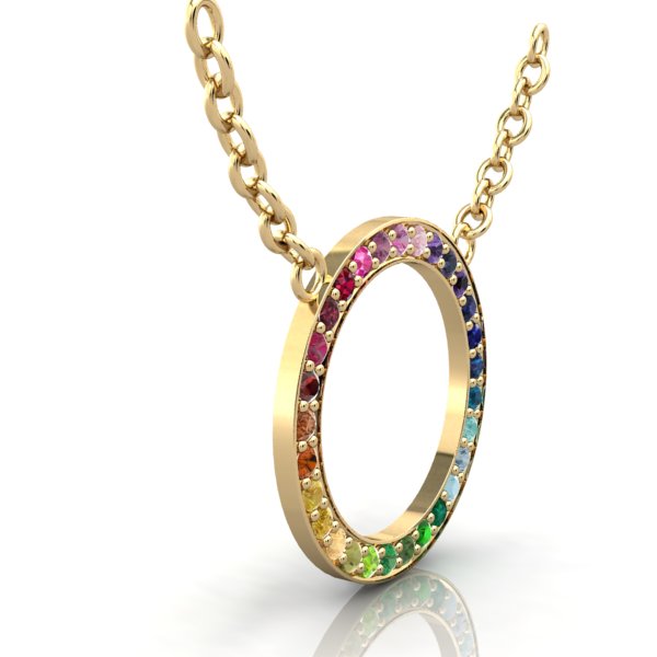 Rainbow Circle Pendant with Chain - eklektic jewelry studio
