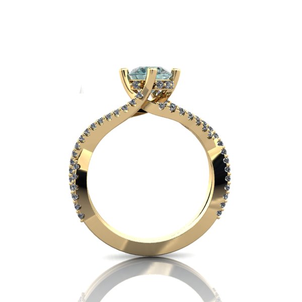 Teal Blue Diamond ring - eklektic jewelry studio