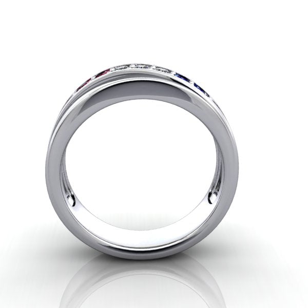 Memorial Day Ring with Tricolore Gems - eklektic jewelry studio