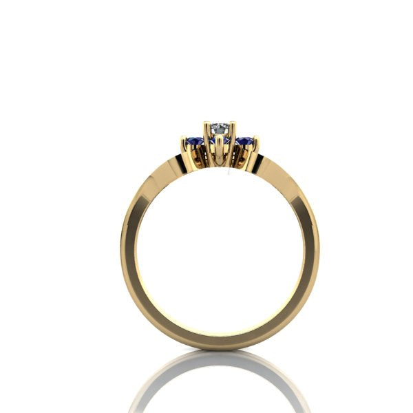 Sapphire and Diamond ring - eklektic jewelry studio