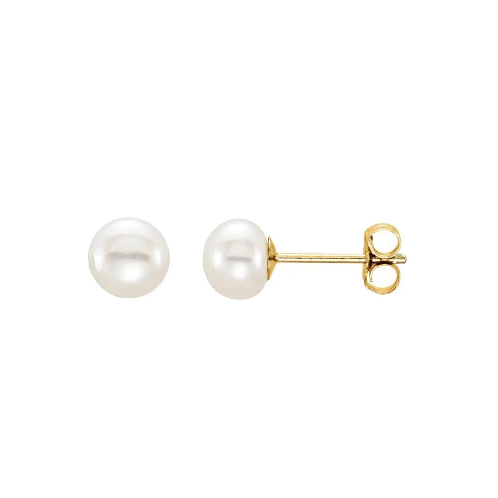 14ky Freshwater Pearl Earrings 5mm