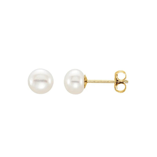 14ky Freshwater Pearl Earrings 5mm