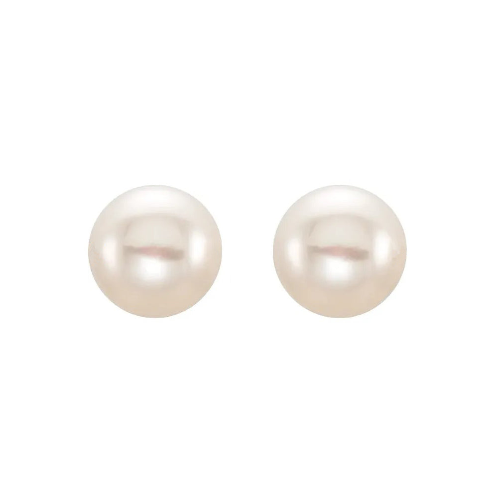 14ky Freshwater Pearl Earrings 8mm