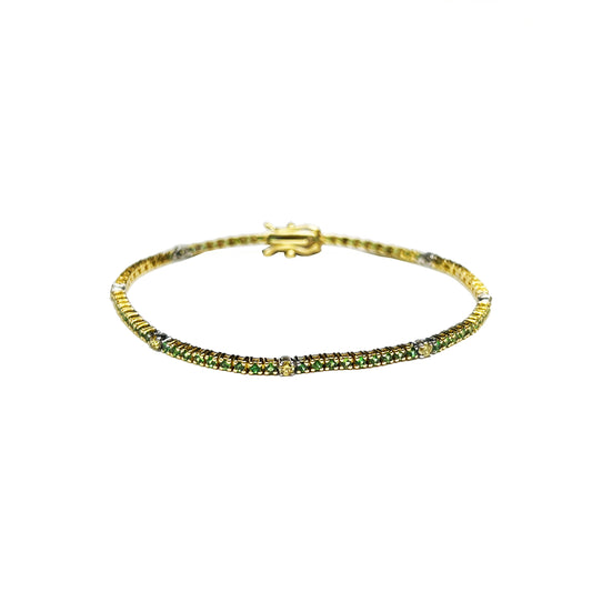 18ky Emeralds Tennis Bracelet