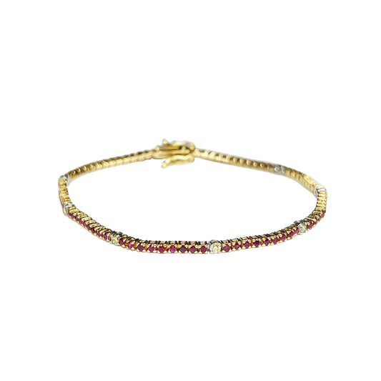 18ky Rubies Tennis Bracelet