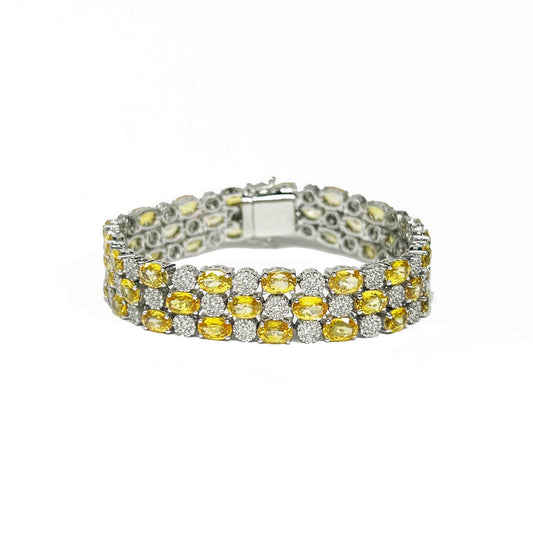 18kw Diamond and Yellow Sapphire Bracelet