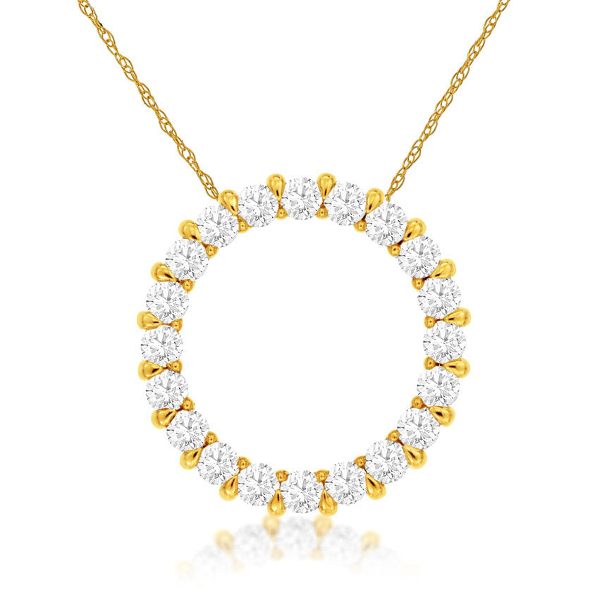 14ky Gold Diamond Circle Necklace 0.50ctw - eklektic jewelry studio