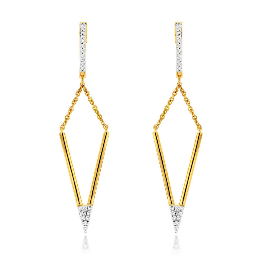 14ky Diamond Dangle Earrings - eklektic jewelry studio
