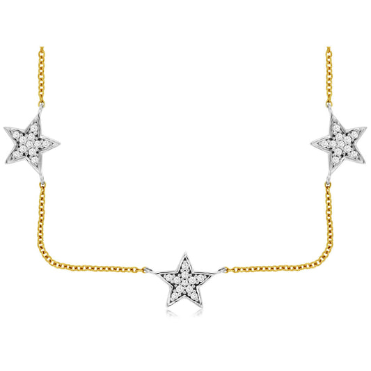 14ky Diamond Stars Necklace
