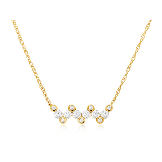 14ky Diamond Cluster Necklace