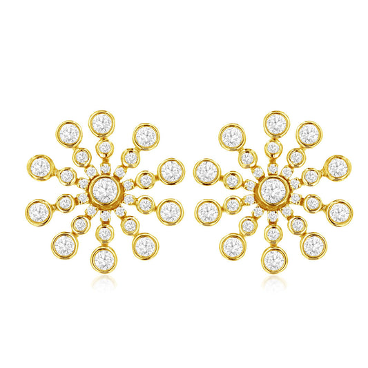 14ky Diamond Snowflake Earrings
