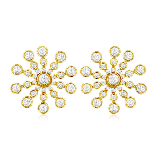 14ky Diamond Snowflake Earrings