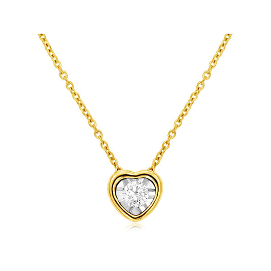 14ky Diamond Heart Pendant