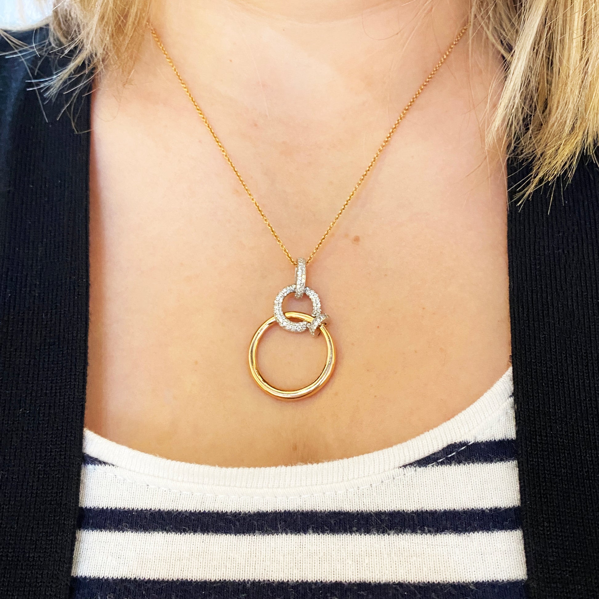 18ktt Circle Necklace - eklektic jewelry studio