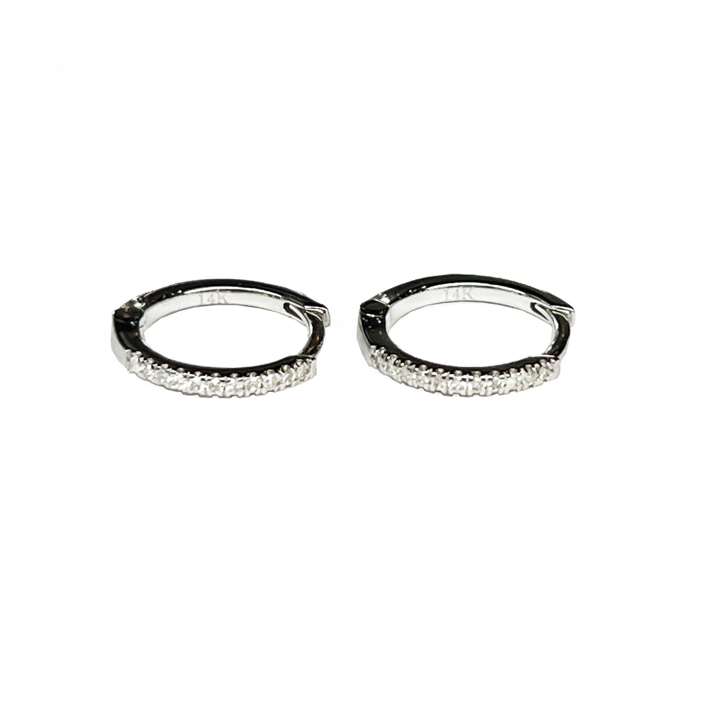 14kw Diamond Huggies Earrings 0.10ctw