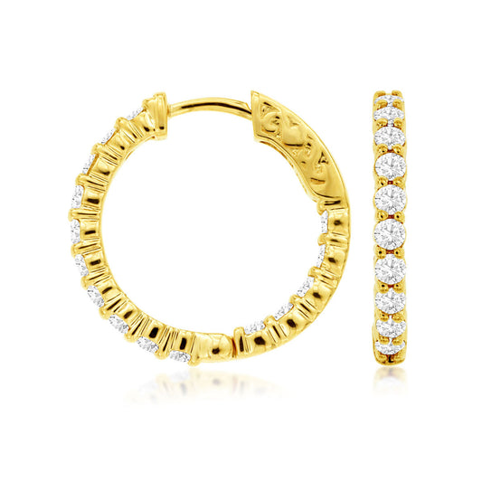 14ky  Diamond Hoop Earring - eklektic jewelry studio