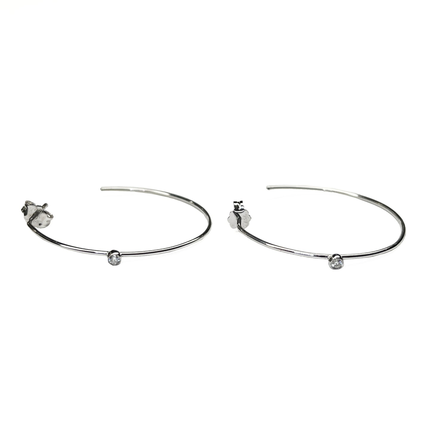 18kw Hoop Earrings with diamond detail