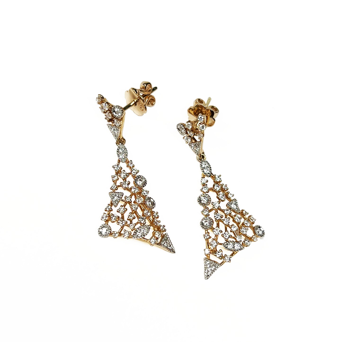 18ky Diamond Dangle Earrings