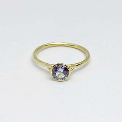 18ky Synthetic Blue Spinel Bezel Ring - eklektic jewelry studio