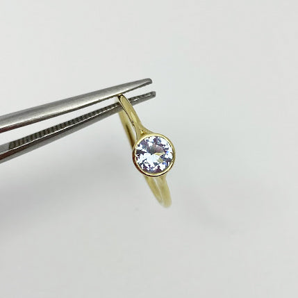 18ky Synthetic Blue Spinel Bezel Ring - eklektic jewelry studio