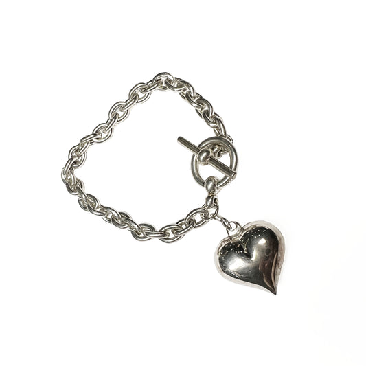 Silver Bracelet with Heart Charm