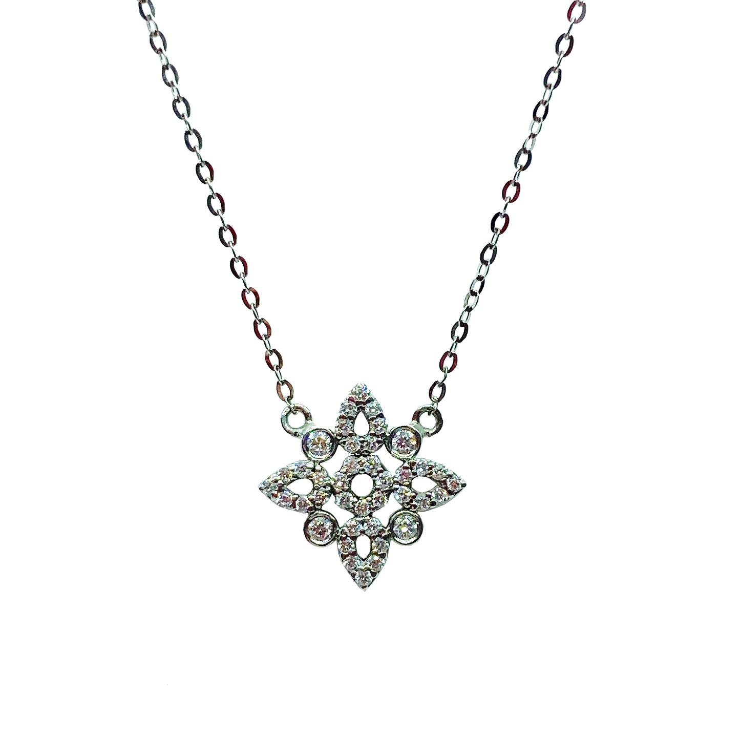 18kw Diamond Flower Necklace by Ferro & Fiori - eklektic jewelry studio