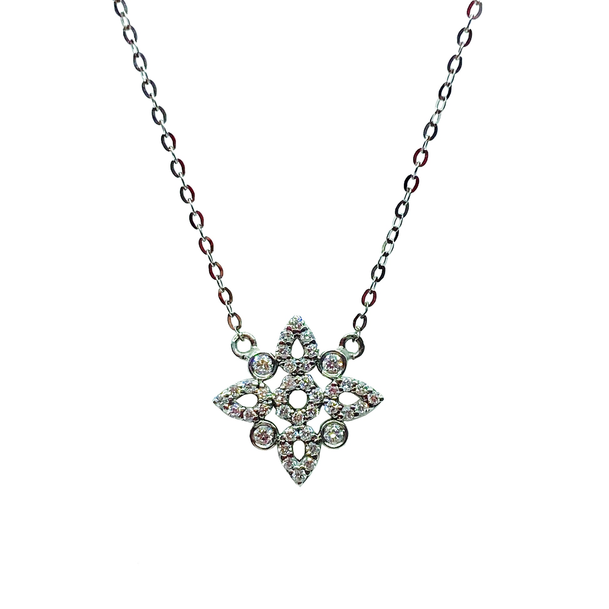 18kw Diamond Flower Necklace by Ferro & Fiori - eklektic jewelry studio