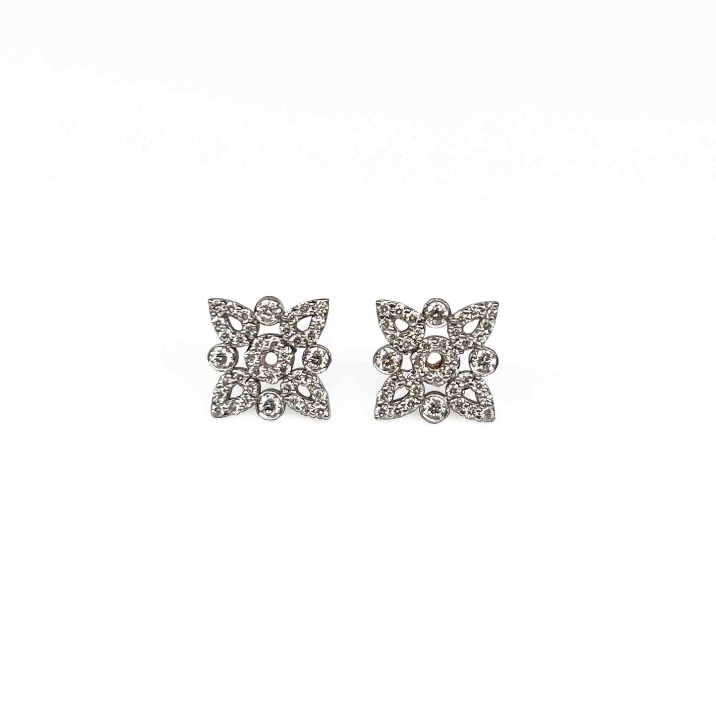 18kw Diamond Flower Earrings