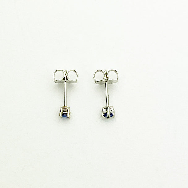14kw Ceylan Blue Sapphire Stud Earrings - eklektic jewelry studio