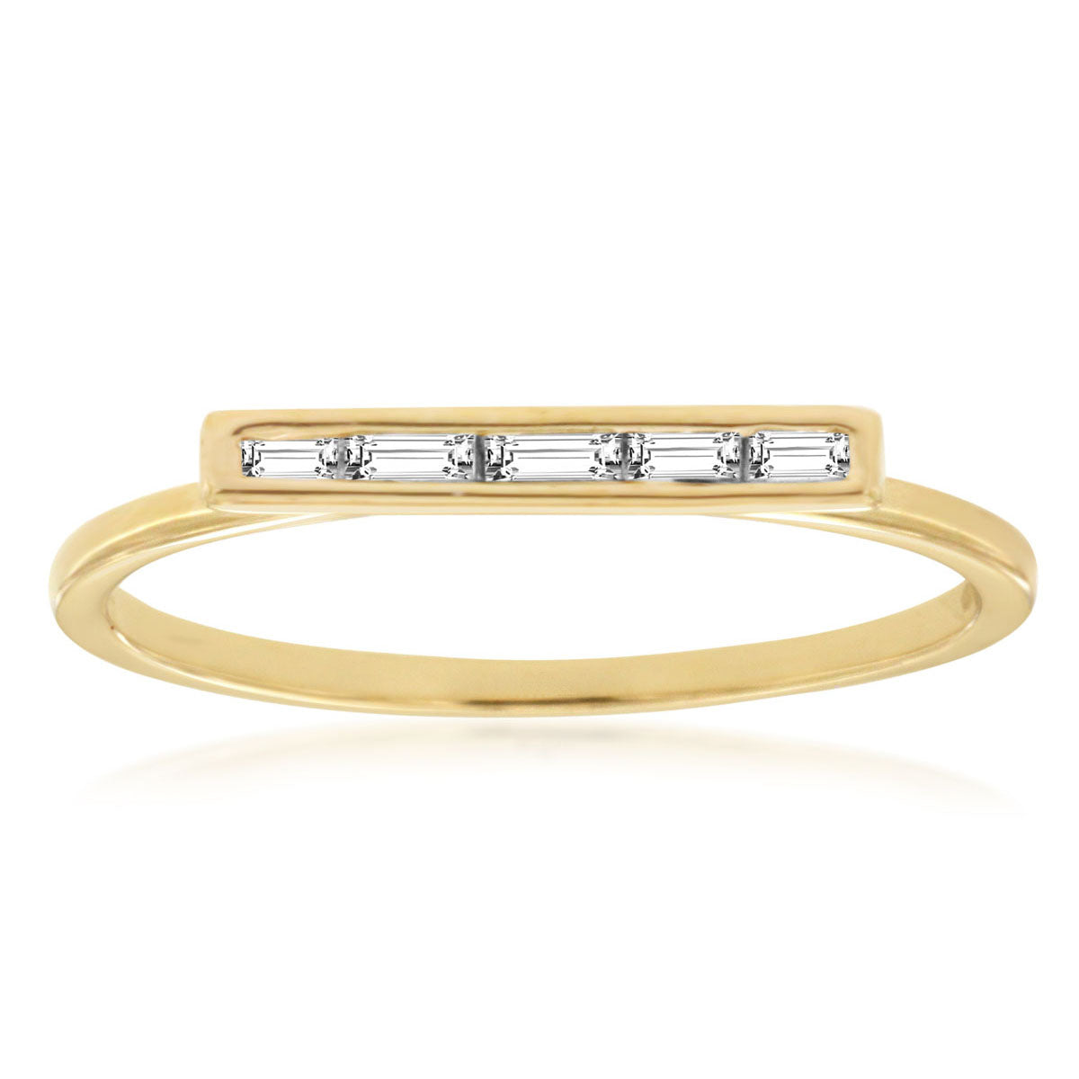 14ky Diamond Bar Ring - eklektic jewelry studio