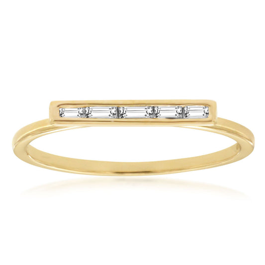 14ky Diamond Bar Ring - eklektic jewelry studio