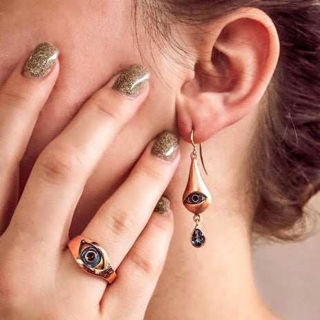 14k Evil Eye Ring - eklektic jewelry studio