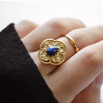 14ky Blue Sapphire Abbey Ring - eklektic jewelry studio