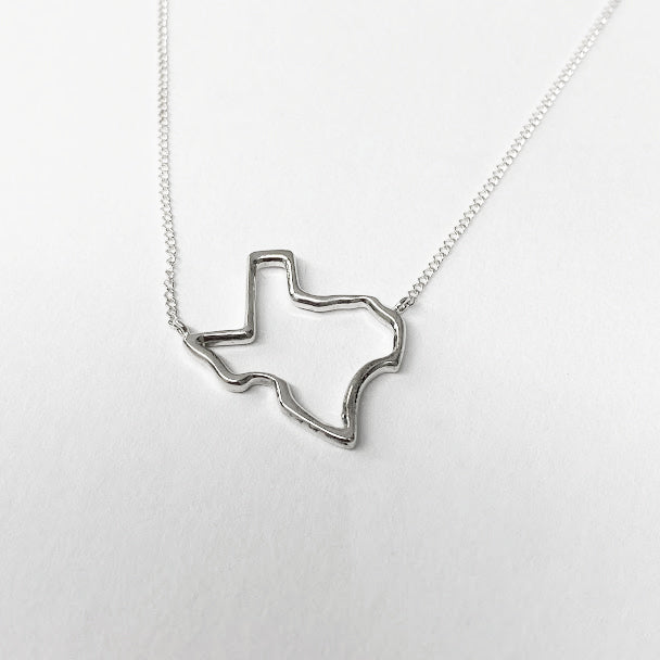 Silver Texas State Necklace - eklektic jewelry studio