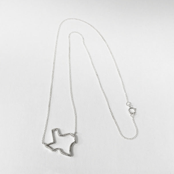 Silver Texas State Necklace - eklektic jewelry studio