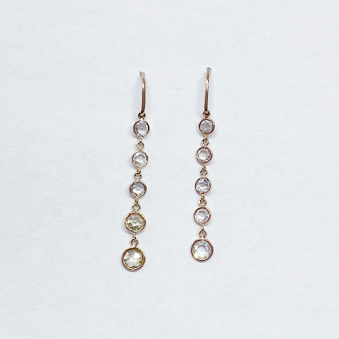 Rose Gold Rose Cut Diamond Earrings - eklektic jewelry studio