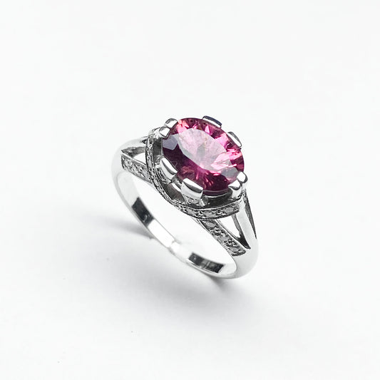 14kw Pink Tourmaline and Diamond Ring - eklektic jewelry studio