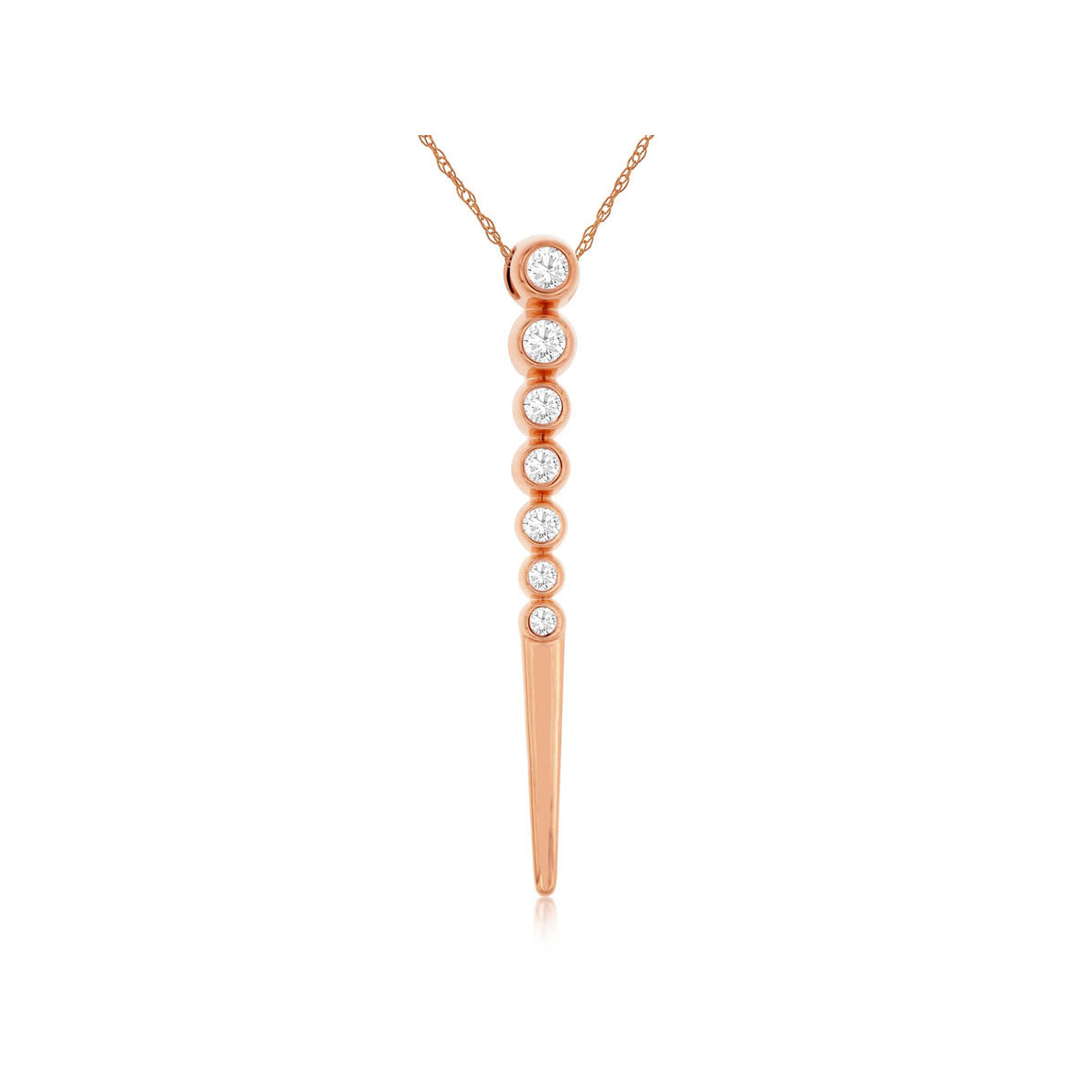 14k Rose Diamond Necklace