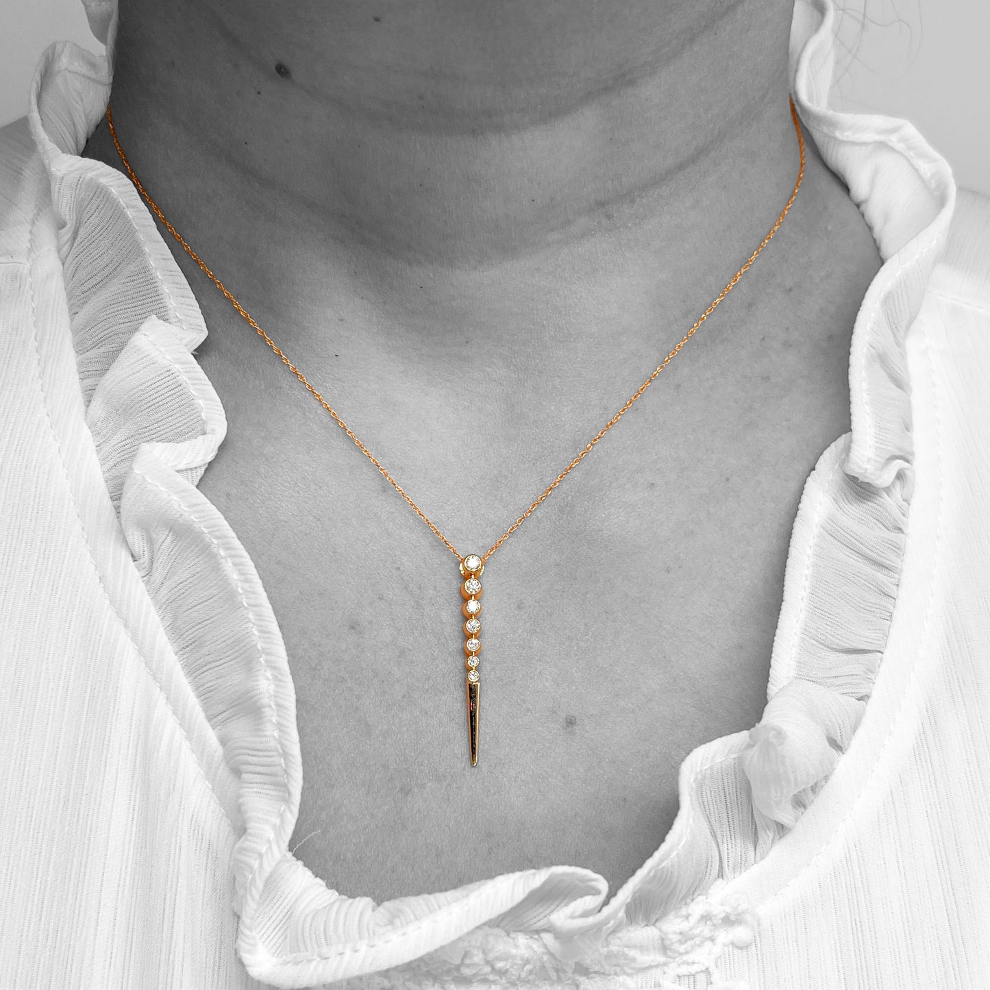 14k Rose Diamond Necklace
