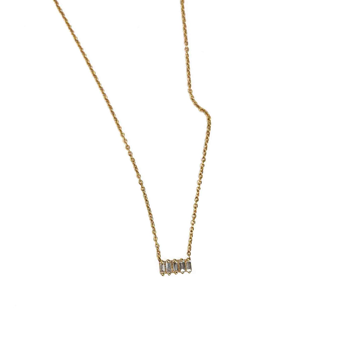 18ky Baguette Diamond Necklace