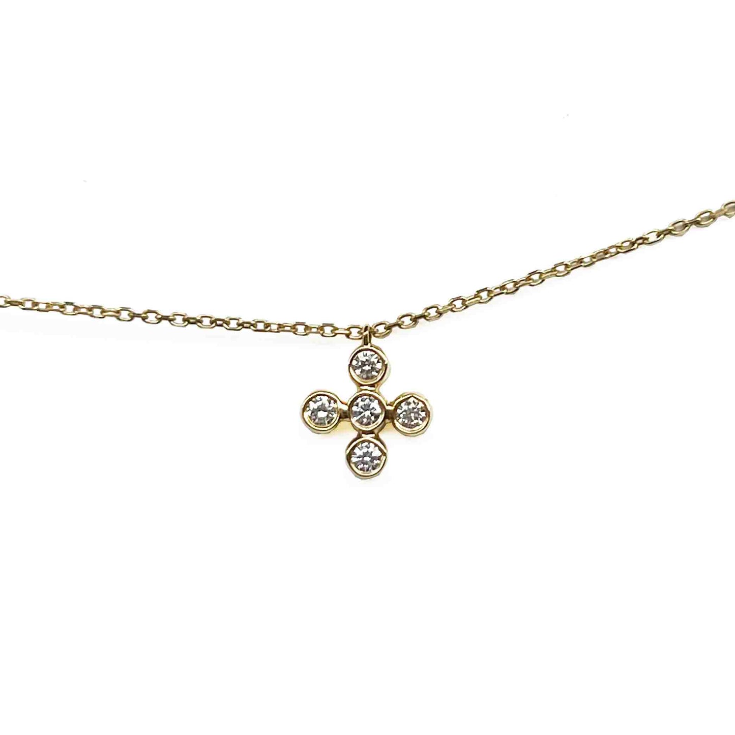 18ky Diamond Cross Necklace