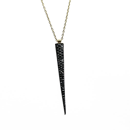 18ky Pave Black Diamonds Pendant