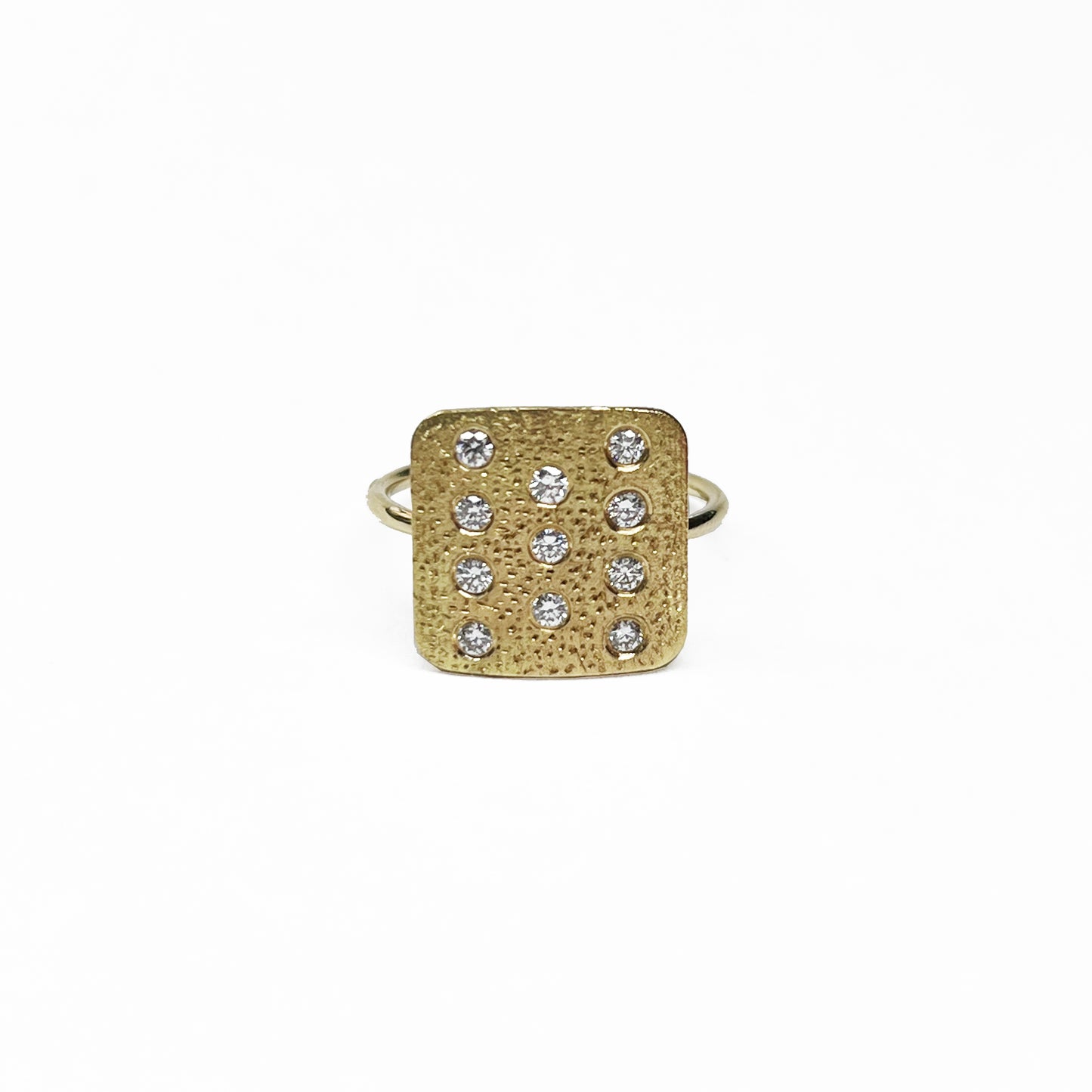 18ky Square Top Diamond Ring