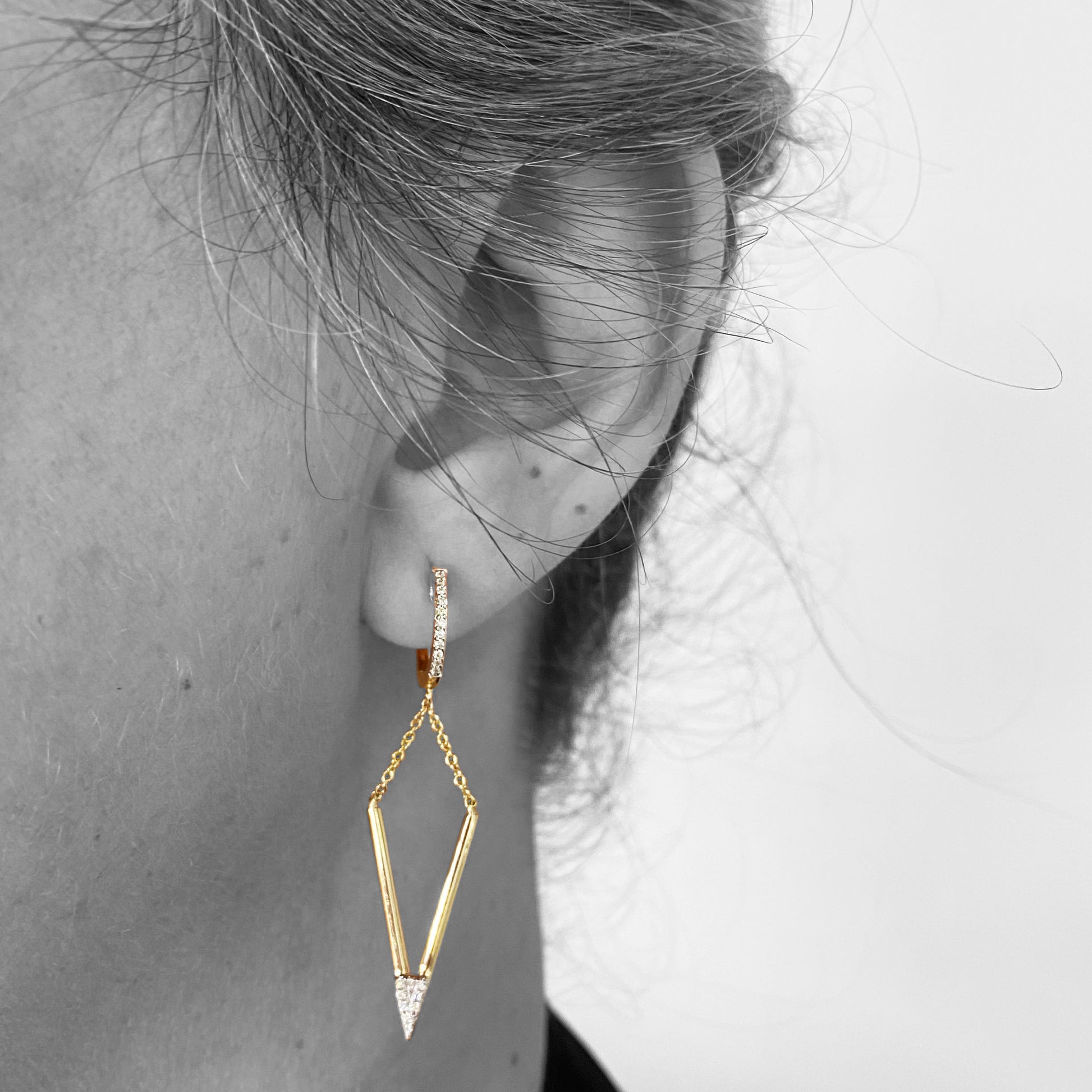 14ky Diamond Dangle Earrings - eklektic jewelry studio
