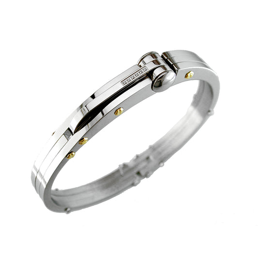 Stainless Steel + 14ky bangle bracelet